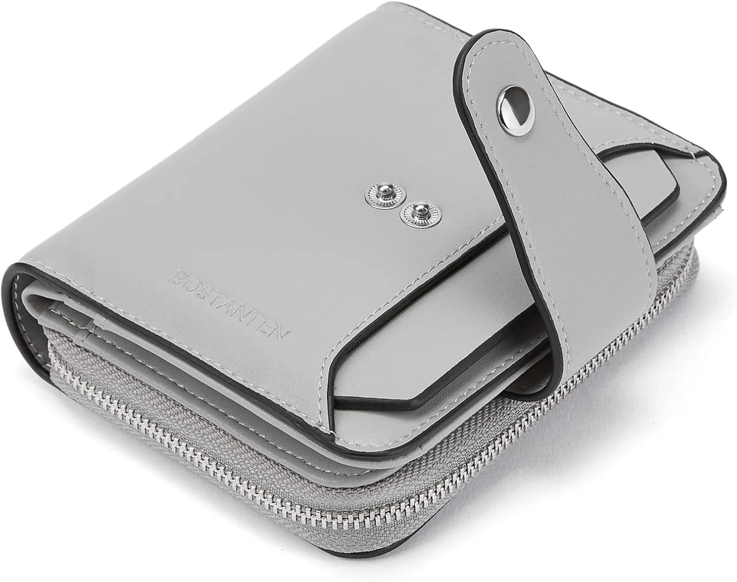 BOSTANTEN Leather Wallets for Women RFID Blocking Zipper Pocket Small Bifold Wallet Card Case