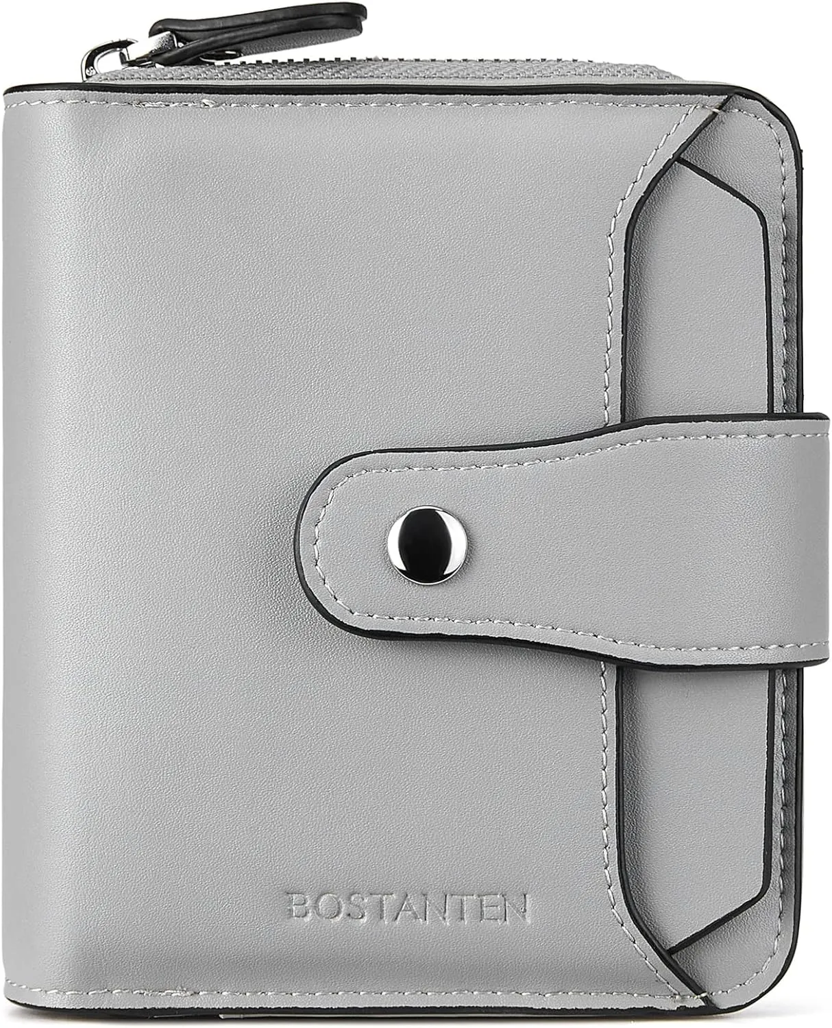 BOSTANTEN Leather Wallets for Women RFID Blocking Zipper Pocket Small Bifold Wallet Card Case