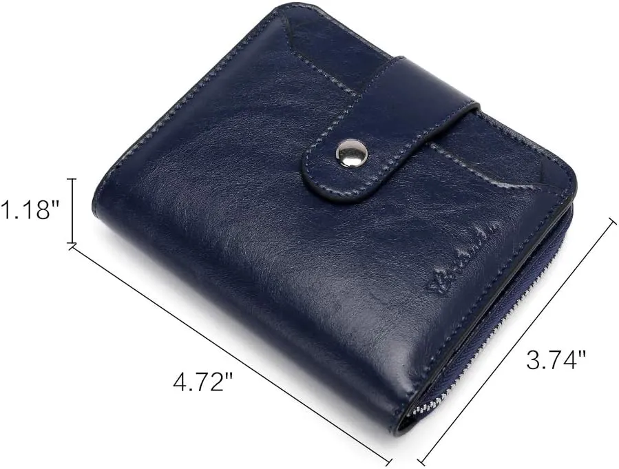 BOSTANTEN Leather Wallets for Women RFID Blocking Zipper Pocket Small Bifold Wallet Card Case
