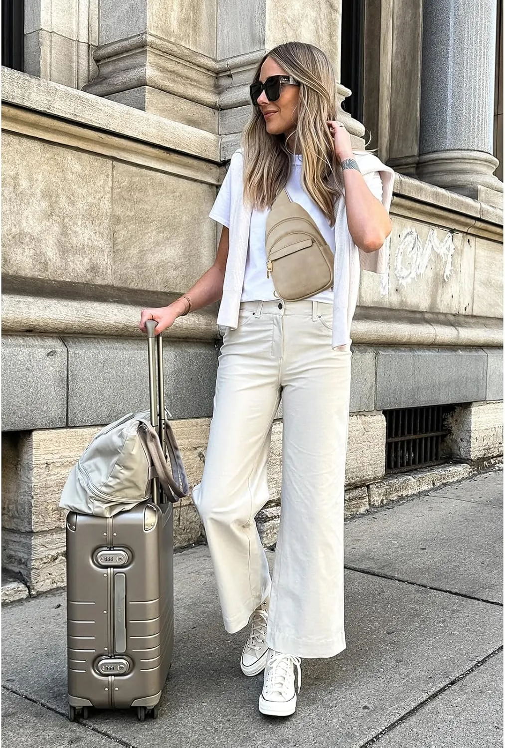 BOSTANTEN Small Sling Bag for Women Leather Crossbody Bags Fanny Pack Chest Bag for Travel