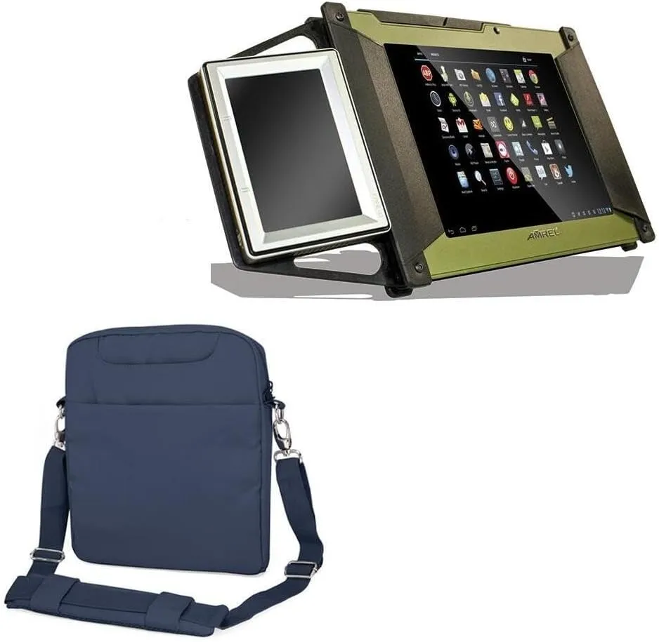 BoxWave Case Compatible with Amrel BioSense AT80 MAX - Encompass Urban Bag, Over Shoulder Messenger Straps Handle Bag Pockets - Navy