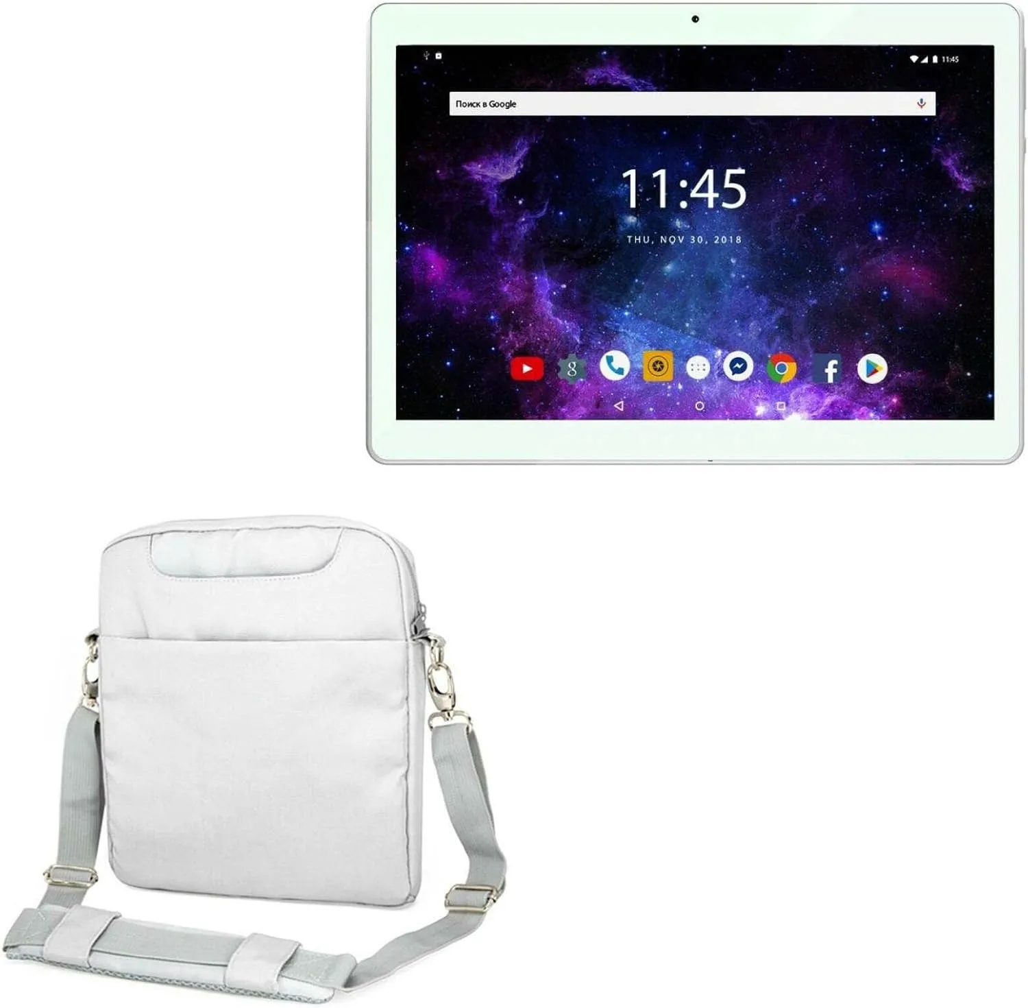BoxWave Case Compatible with Assistant AP-108G Cetus - Encompass Urban Bag, Over Shoulder Messenger Straps Handle Bag Pockets - Cool Grey