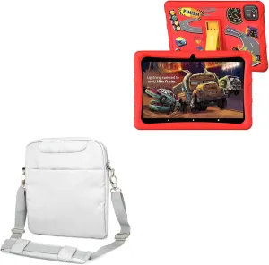 BoxWave Case Compatible with Contixo K103A Kids Tablet (10 in) - Encompass Urban Bag, Over Shoulder Messenger Straps Handle Bag Pockets - Cool Grey