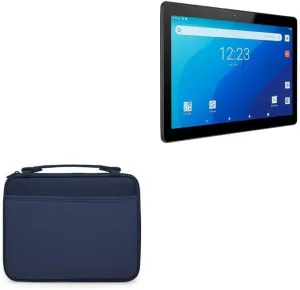 BoxWave Case Compatible with Gateway 10.1in Android Tablet - Hard Shell Briefcase, Slim Messenger Bag Briefcase Cover Side Pockets - Navy