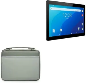 BoxWave Case Compatible with Gateway 10.1in Android Tablet - Hard Shell Briefcase, Slim Messenger Bag Briefcase Cover Side Pockets - Pewter