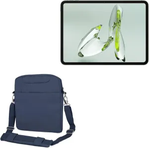 BoxWave Case Compatible with OnePlus Pad Go - Encompass Urban Bag, Over Shoulder Messenger Straps Handle Bag Pockets - Navy