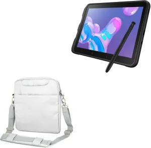BoxWave Case Compatible with Samsung Galaxy Tab Active Pro - Encompass Urban Bag, Over Shoulder Messenger Straps Handle Bag Pockets - Cool Grey