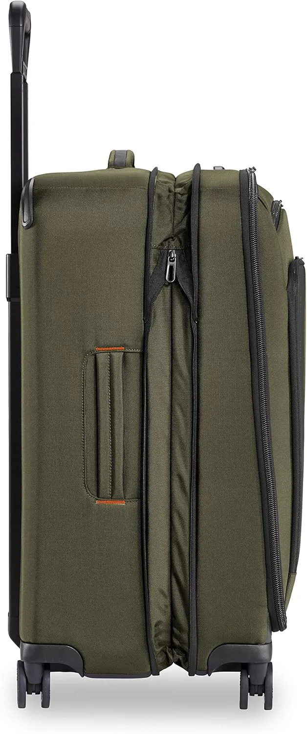 Briggs & Riley 26" Medium Expandable Spinner - Checked Luggage for Travel, Suitcases with Wheels, Softside Rolling Bag for Men & Women, Self-Repairing Zipper - ZDX Collection, Hunter