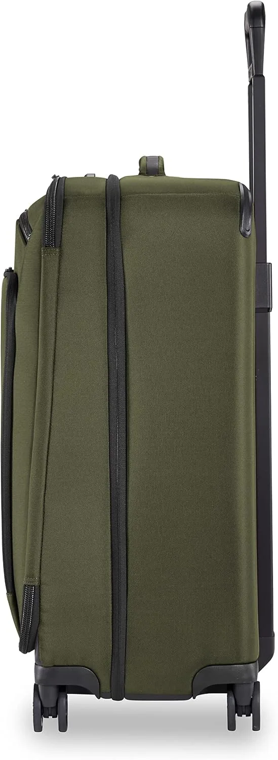 Briggs & Riley 26" Medium Expandable Spinner - Checked Luggage for Travel, Suitcases with Wheels, Softside Rolling Bag for Men & Women, Self-Repairing Zipper - ZDX Collection, Hunter