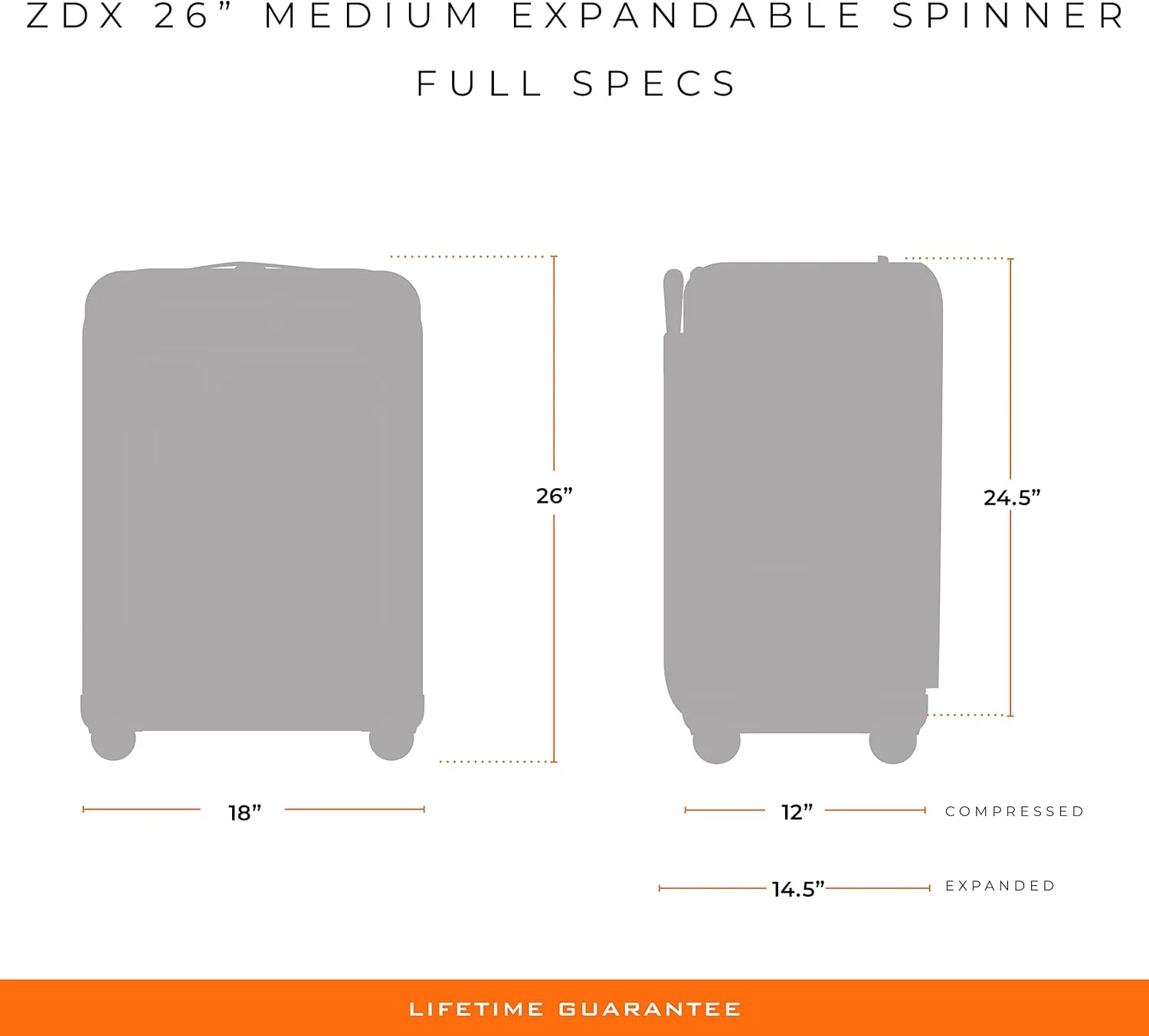 Briggs & Riley 26" Medium Expandable Spinner - Checked Luggage for Travel, Suitcases with Wheels, Softside Rolling Bag for Men & Women, Self-Repairing Zipper - ZDX Collection, Hunter
