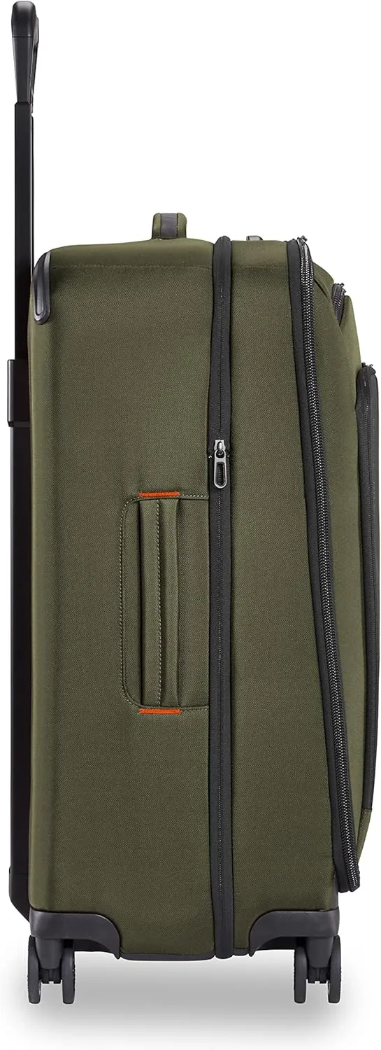 Briggs & Riley 26" Medium Expandable Spinner - Checked Luggage for Travel, Suitcases with Wheels, Softside Rolling Bag for Men & Women, Self-Repairing Zipper - ZDX Collection, Hunter