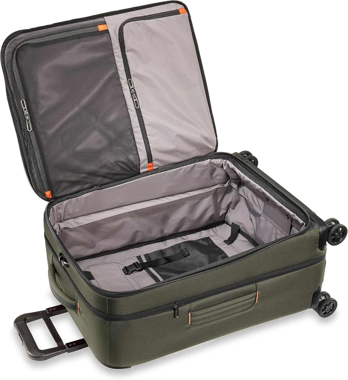 Briggs & Riley 26" Medium Expandable Spinner - Checked Luggage for Travel, Suitcases with Wheels, Softside Rolling Bag for Men & Women, Self-Repairing Zipper - ZDX Collection, Hunter
