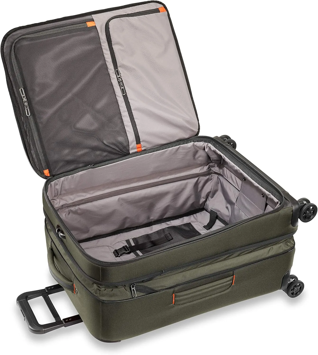 Briggs & Riley 26" Medium Expandable Spinner - Checked Luggage for Travel, Suitcases with Wheels, Softside Rolling Bag for Men & Women, Self-Repairing Zipper - ZDX Collection, Hunter