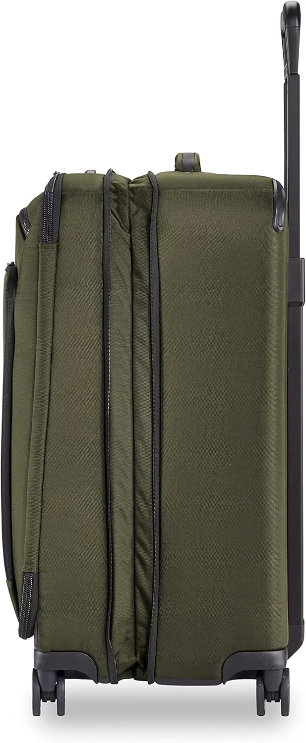Briggs & Riley 26" Medium Expandable Spinner - Checked Luggage for Travel, Suitcases with Wheels, Softside Rolling Bag for Men & Women, Self-Repairing Zipper - ZDX Collection, Hunter