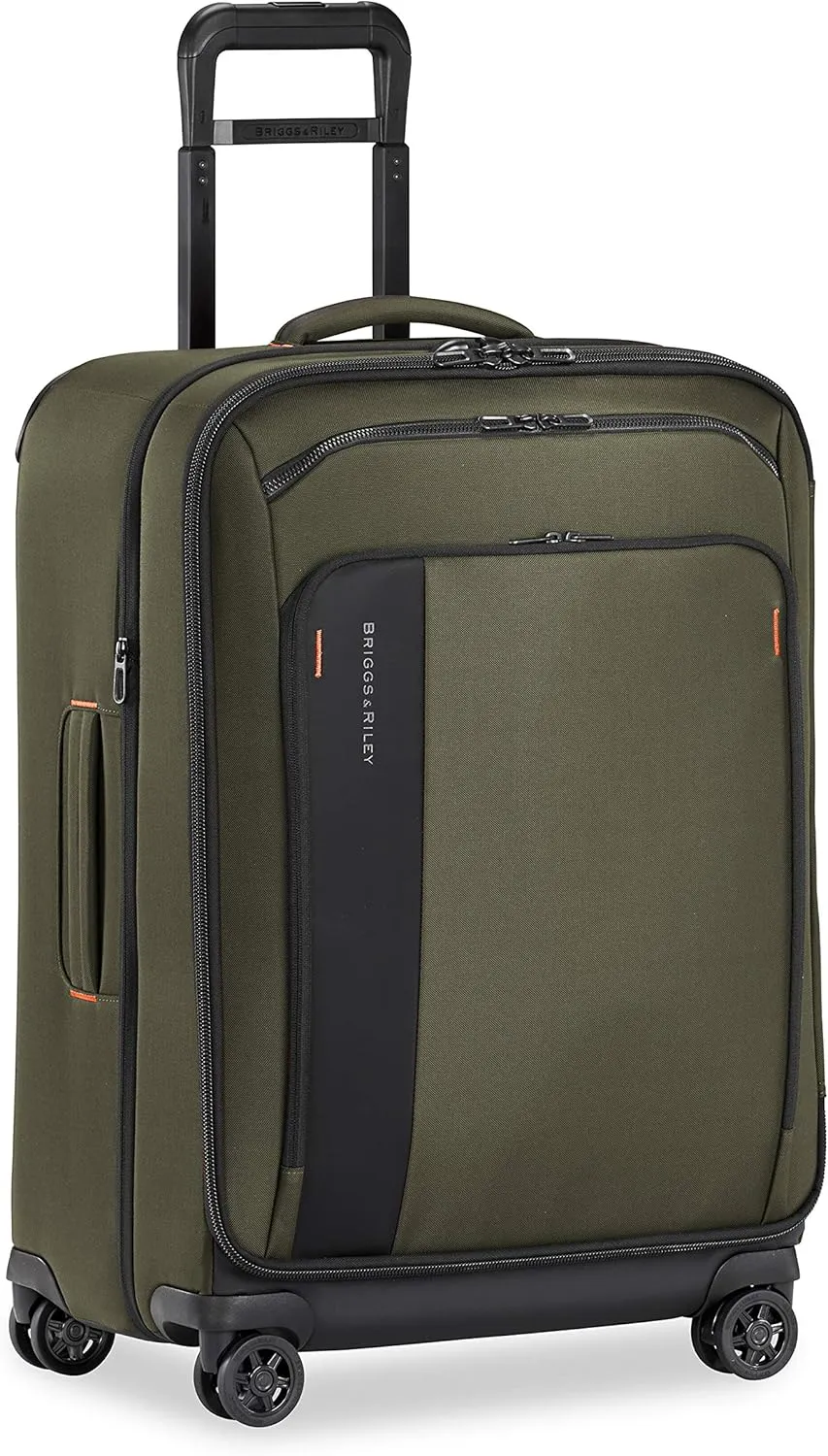 Briggs & Riley 26" Medium Expandable Spinner - Checked Luggage for Travel, Suitcases with Wheels, Softside Rolling Bag for Men & Women, Self-Repairing Zipper - ZDX Collection, Hunter