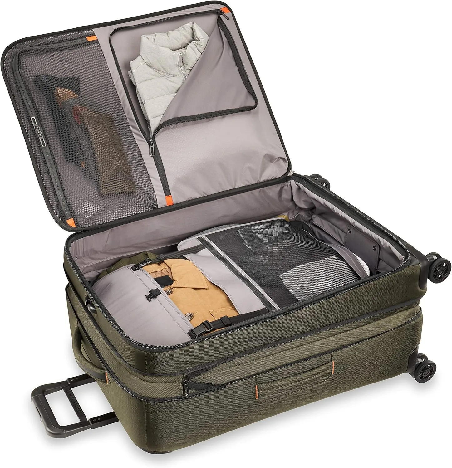 Briggs & Riley 29" Large Expandable Spinner - Checked Luggage for Travel, Suitcases with Wheels, Softside Rolling Bag for Men & Women, Self-Repairing Zipper - ZDX Collection, Hunter