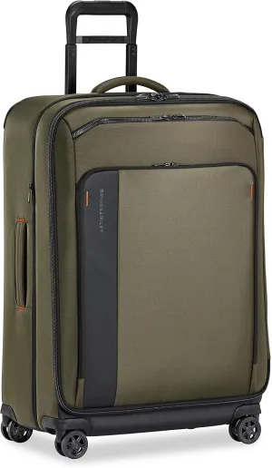 Briggs & Riley 29" Large Expandable Spinner - Checked Luggage for Travel, Suitcases with Wheels, Softside Rolling Bag for Men & Women, Self-Repairing Zipper - ZDX Collection, Hunter