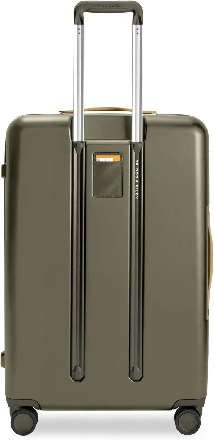 Briggs & Riley 30" Large Expandable Spinner - Checked Luggage for Travel, Suitcases with Wheels, Hardside Rolling Bag for Men & Women, Self-Repairing Zipper - Sympatico Collection, Olive