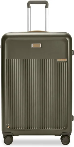 Briggs & Riley 30" Large Expandable Spinner - Checked Luggage for Travel, Suitcases with Wheels, Hardside Rolling Bag for Men & Women, Self-Repairing Zipper - Sympatico Collection, Olive