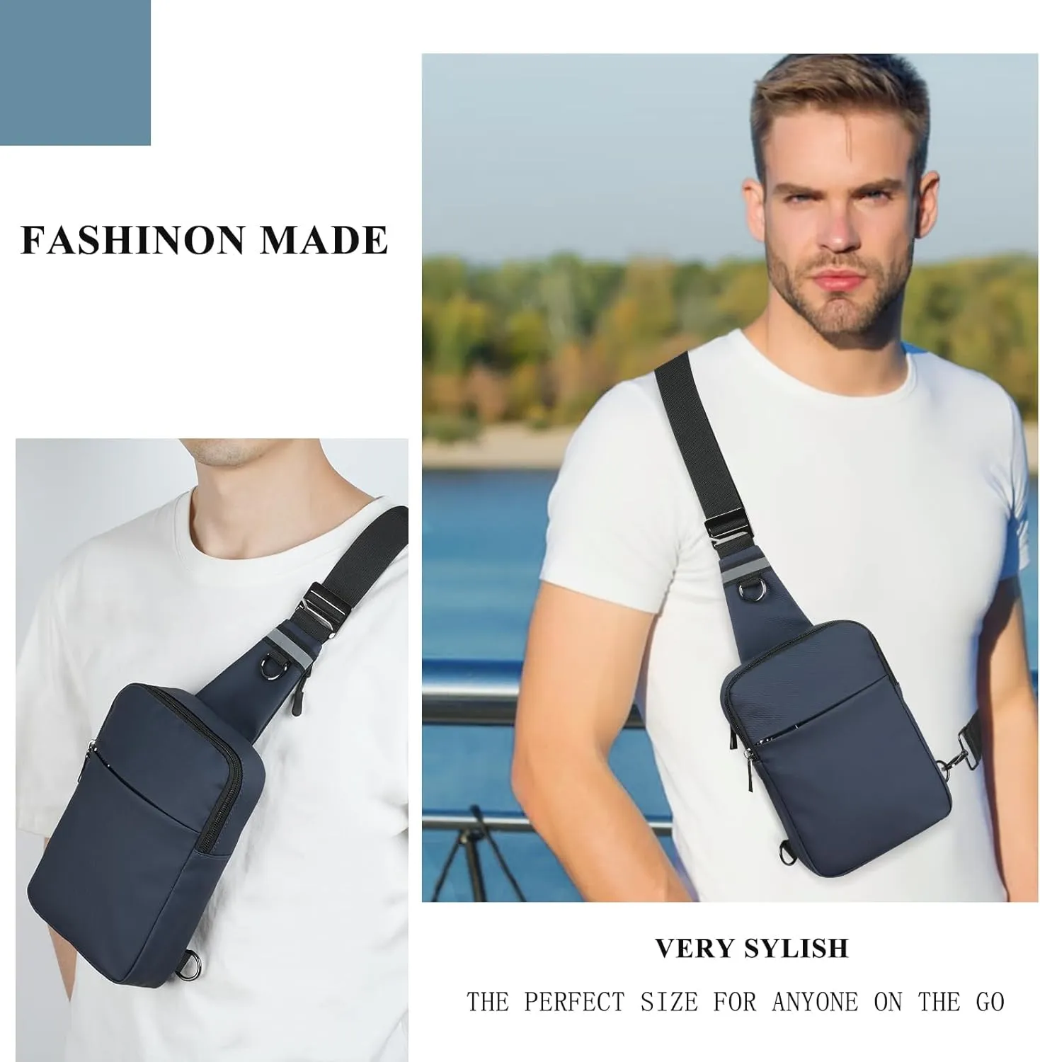 BROADREAM Upgrated Mini Sling Bag Small Crossbody Bags with RFID Blocking Waterproof Phone Chest Bag for Travel