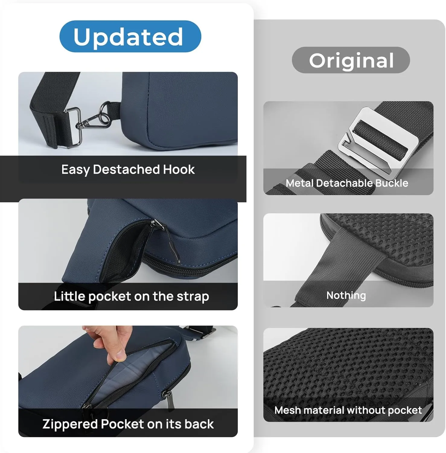 BROADREAM Upgrated Mini Sling Bag Small Crossbody Bags with RFID Blocking Waterproof Phone Chest Bag for Travel