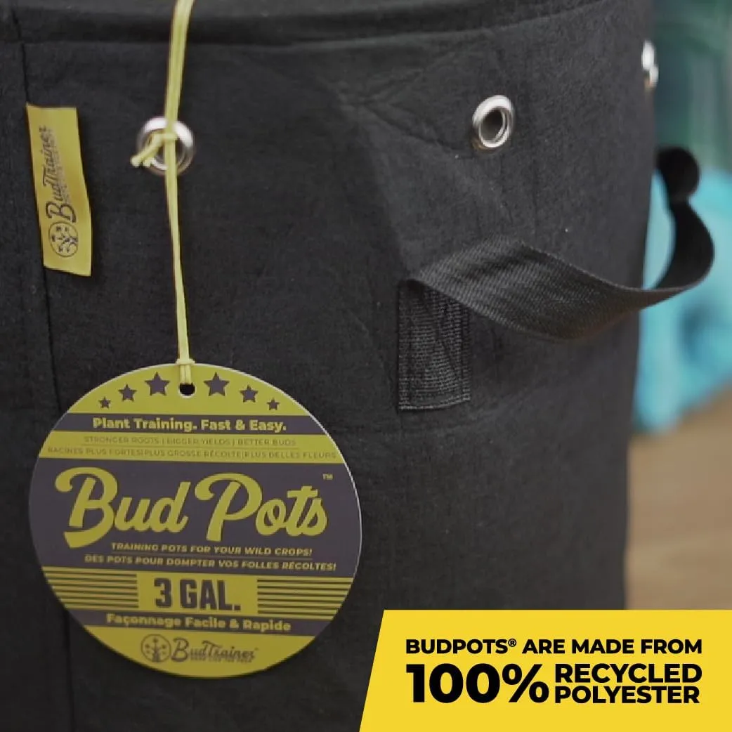 BudPots for Optimal Plant Growth | 25 Gallon Fabric Pots (94.5L) |2-Pack | Metal Reinforced Rim - Sturdy & Never Collapses | Promotes Dense & Healthy Roots | Low Stress Training | Reusable
