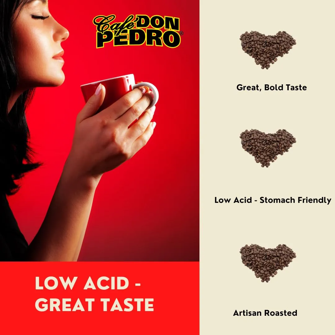 Cafe Don Pedro French Vanilla Medium Roast Low-Acid Coffee Three 12 oz Bags (2.25 lbs)
