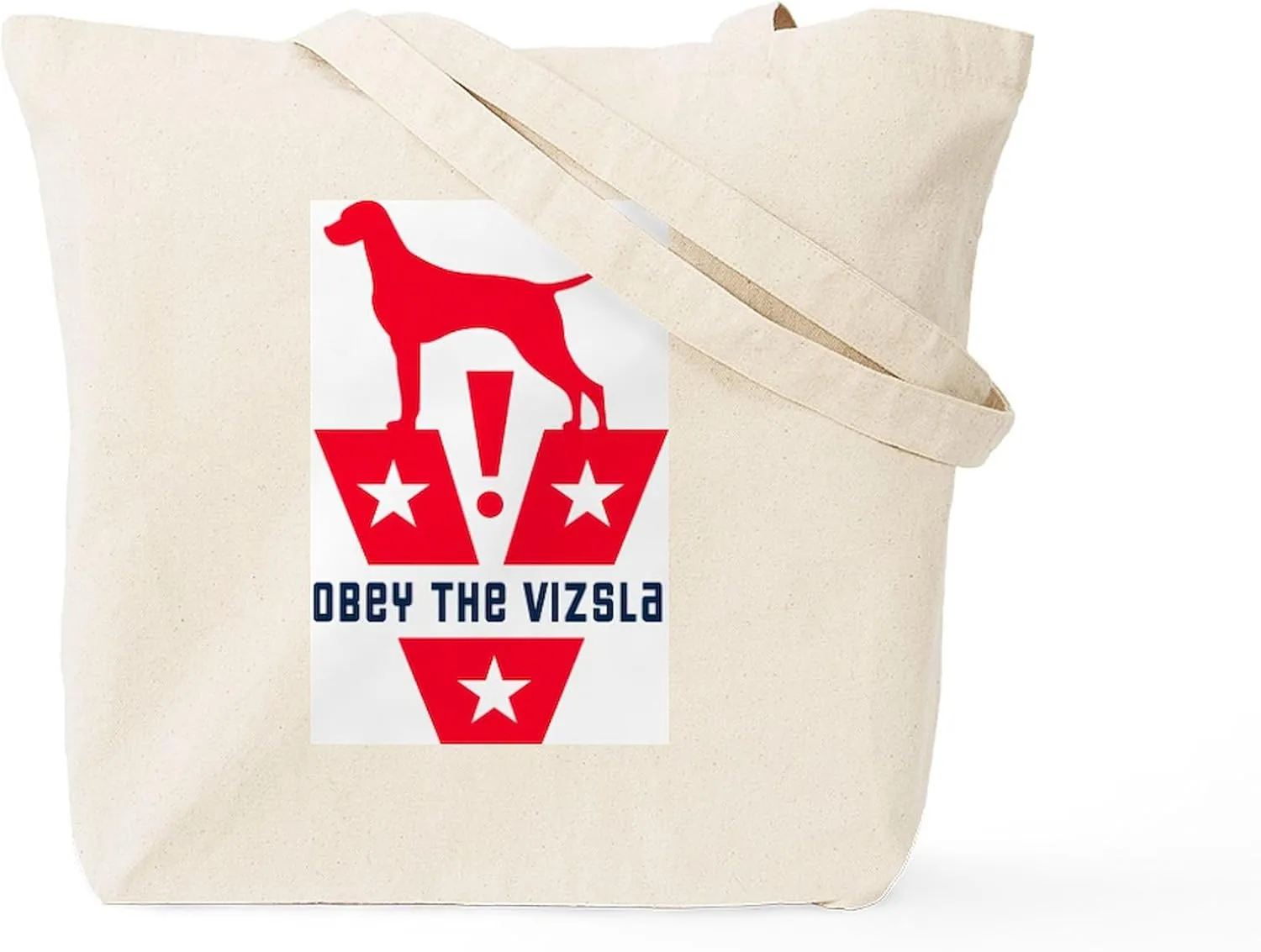 CafePress American Vizsla Obey The V Tote Bag Reusable Natural Beige Canvas Shopping Bag