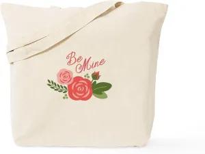 CafePress Be Mine Roses Tote Bag Reusable Natural Beige Canvas Shopping Bag