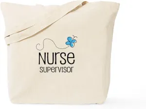 CafePress Cute Nurse Supervisor Tote Bag Reusable Natural Beige Canvas Shopping Bag