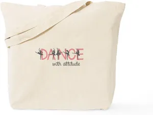 CafePress Dance With Attitude Tote Bag Reusable Natural Beige Canvas Shopping Bag