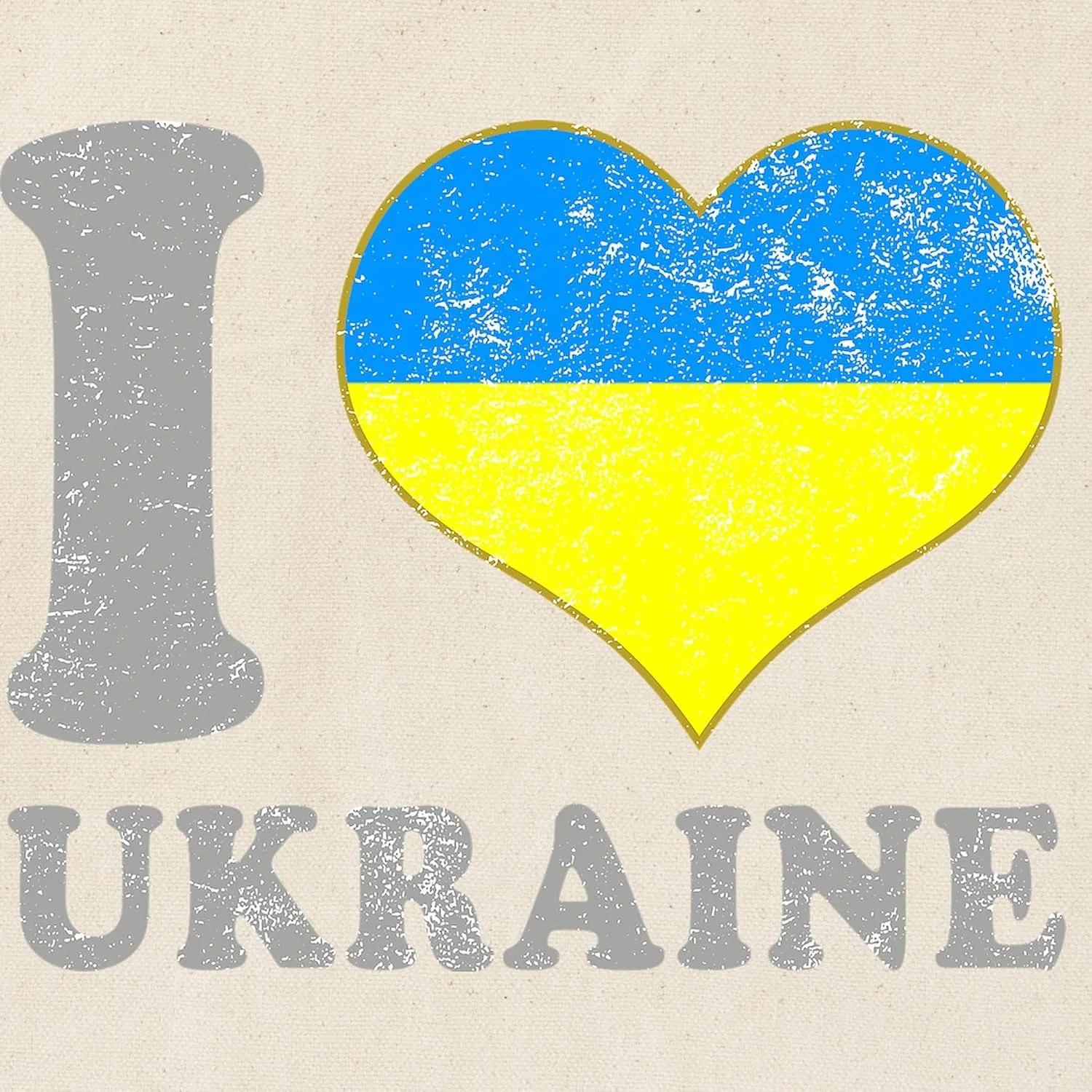CafePress I Love Ukraine Native Ukrainian Fl Natural Canvas Tote Bag, Reusable Shopping Bag