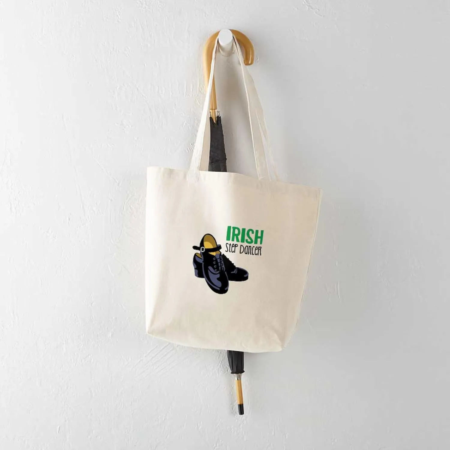 CafePress Irish Step Dancer Tote Bag Natural Canvas Tote Bag, Reusable Shopping Bag