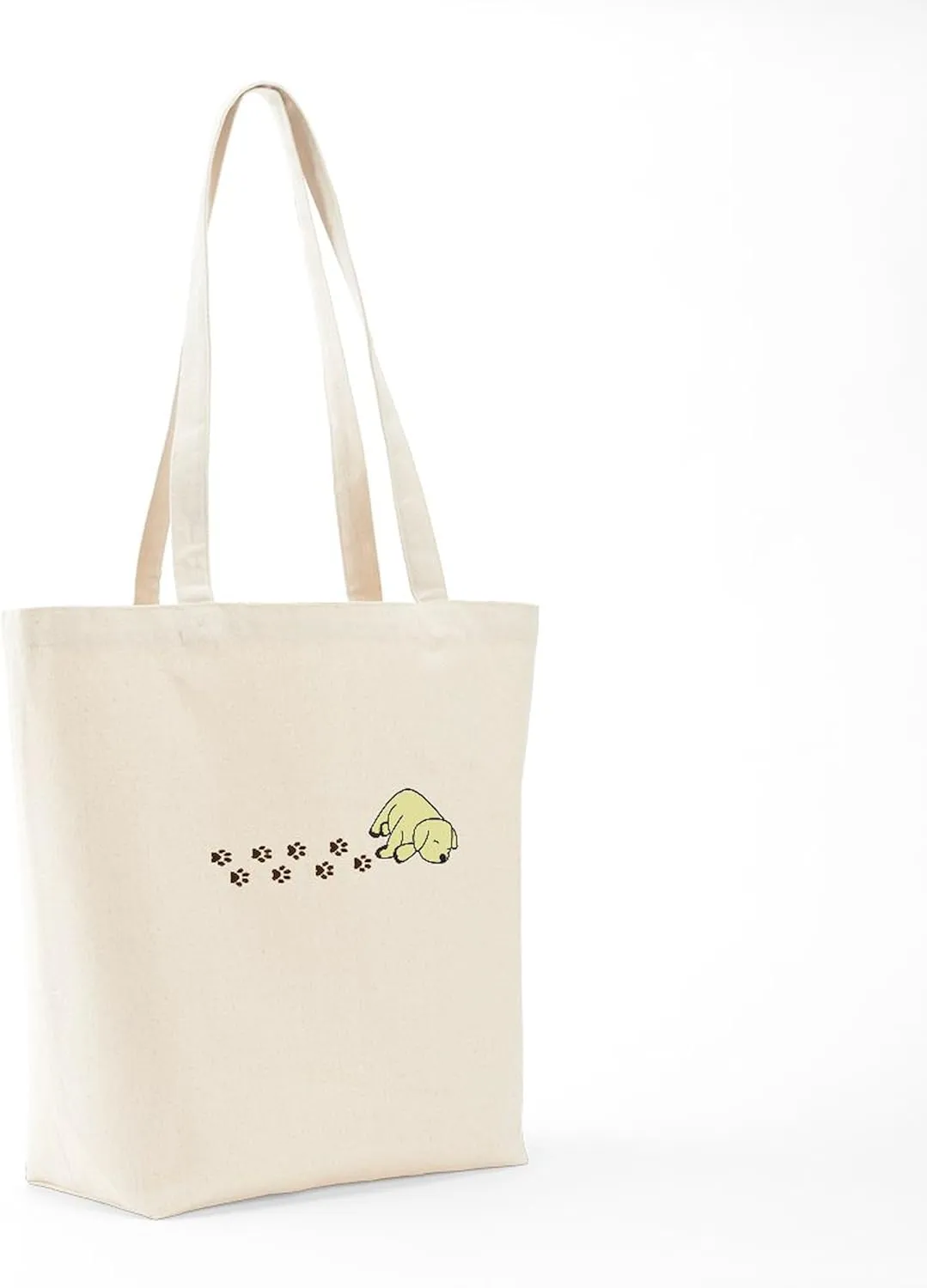 CafePress Muddy Yellow Lab Tote Bag Reusable Natural Beige Canvas Shopping Bag