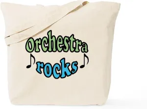 CafePress Orchestra Rocks Tote Bag Reusable Natural Beige Canvas Shopping Bag