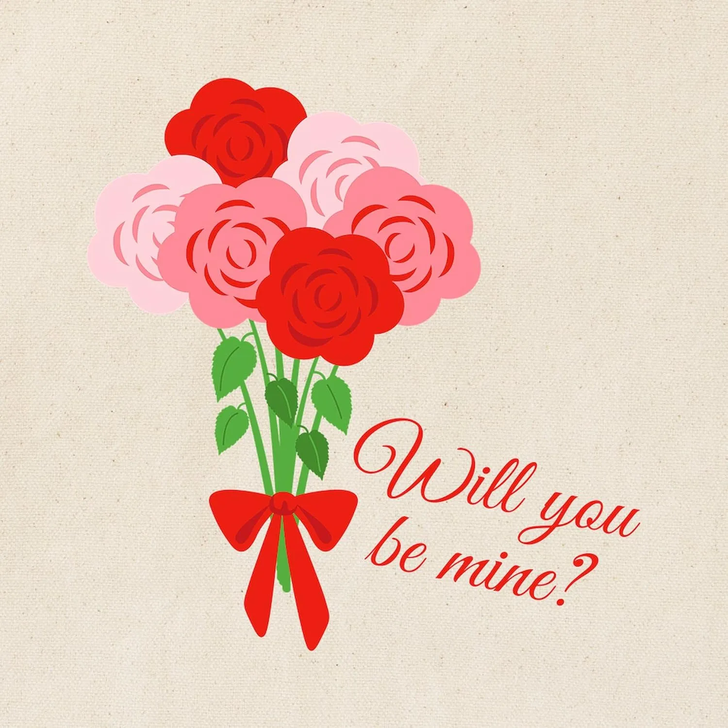 CafePress Will You Be Mine Tote Bag Reusable Natural Beige Canvas Shopping Bag