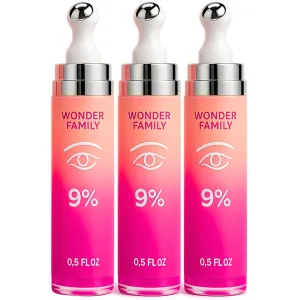 Caffeine Under Eye Cream for Puffiness and Bags Under Eyes - Roller for Puffy Eyes and Dark Circles Under Eye Treatment for Women, Men - Hyaluronic Acid and Niacinamide Serum (3-pack)