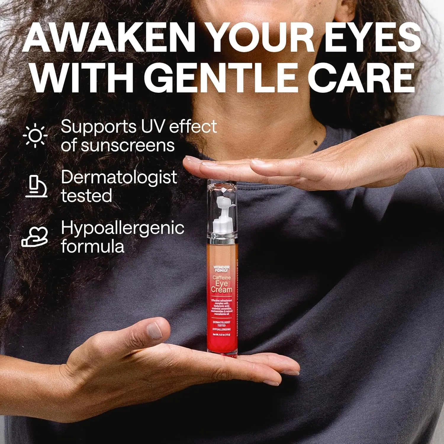 Caffeine Under Eye Cream for Puffiness and Bags Under Eyes - Roller for Puffy Eyes and Dark Circles Under Eye Treatment for Women, Men - Hyaluronic Acid and Niacinamide Serum (3-pack)