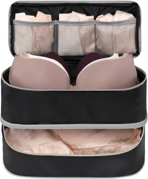 Cambond Travel Underwear Organizer Bag - Lightweight Bra Organizer, Portable Expandable Compression Packing Cubes, Underwear Storage Bag for Women