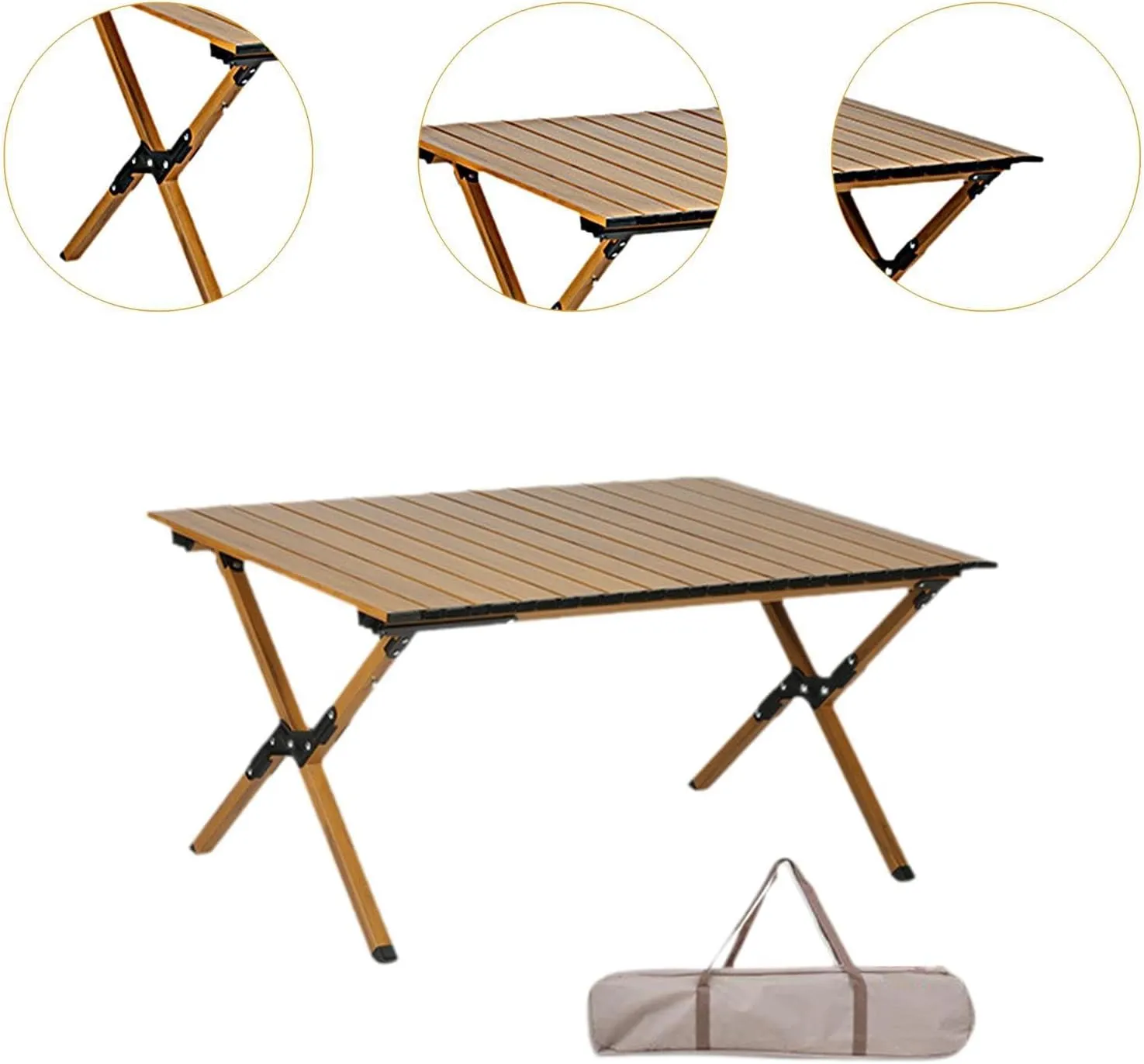 Camping Folding Table Outdoor Table Furniture with Storage Carrying Bags Foldable Picnic Table Portable for Barbecue Fishing