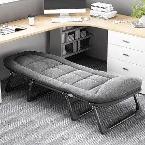 Camping Sleeping Cot, Heavy Duty Sleeping Cots, 6-Position Folding Cot, Lounge Chair with Mattress, Portable Travel Camp Cots for Home, Office Nap and Outdoor Beach(180x60CM)