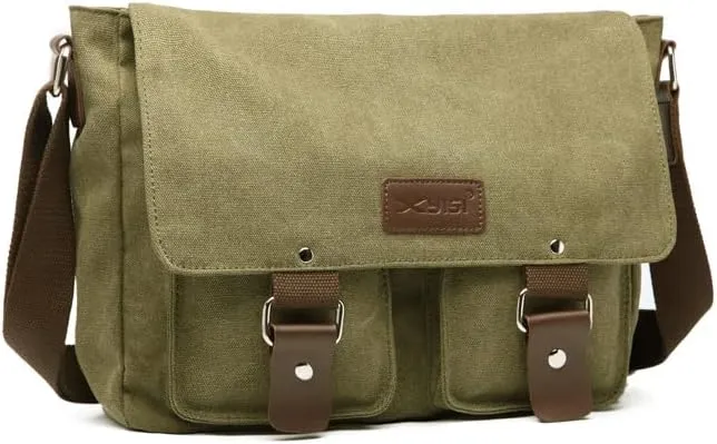 Canvas Messenger Bag for Men & Women - Vintage Shoulder Bag Satchel Bag Laptop Crossbody Campus Work Bag