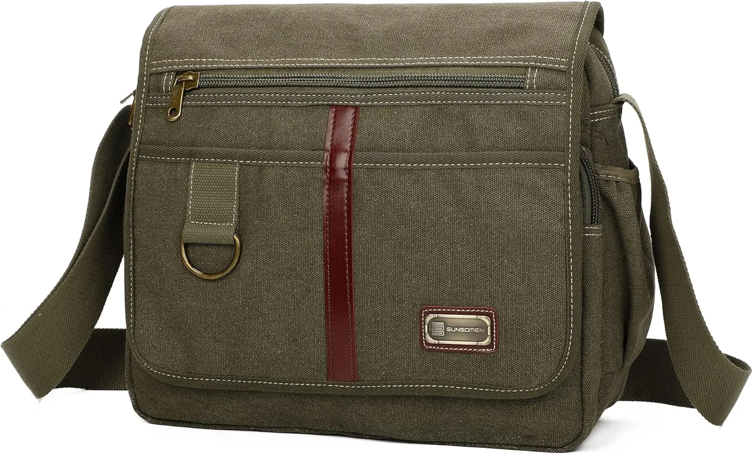 Canvas Messenger Bag Satchel Bag Crossbody Bag Shoulder Bag 14inch With Water Pocket