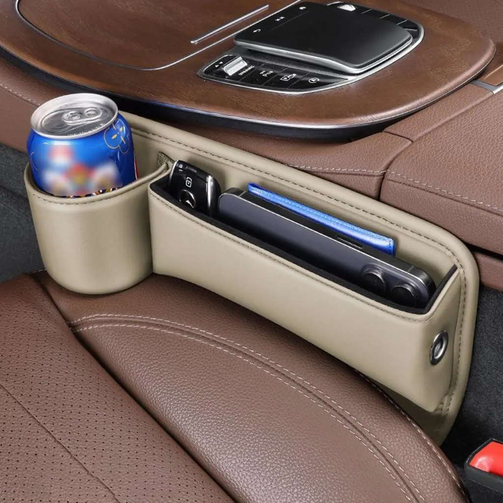 Car Seat Gap Filler Organizer for Mercedes-Benz CLS Shooting Brake (X218) 2014-2018, Car Gap Filler Car Seat Storage Box Seat Gap Storage Box Car Accessories,Beige