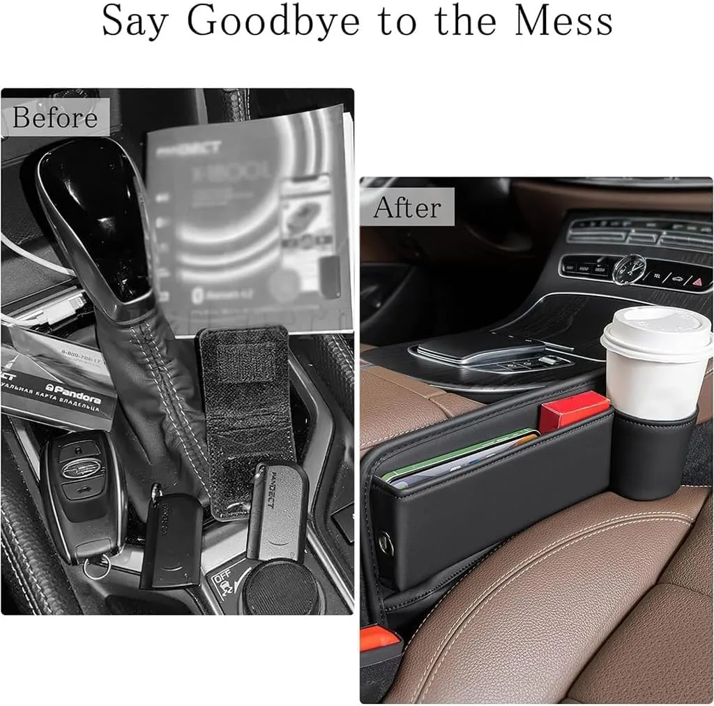Car Seat Gap Filler Organizer for Mercedes-Benz CLS Shooting Brake (X218) 2014-2018, Car Gap Filler Car Seat Storage Box Seat Gap Storage Box Car Accessories,Beige