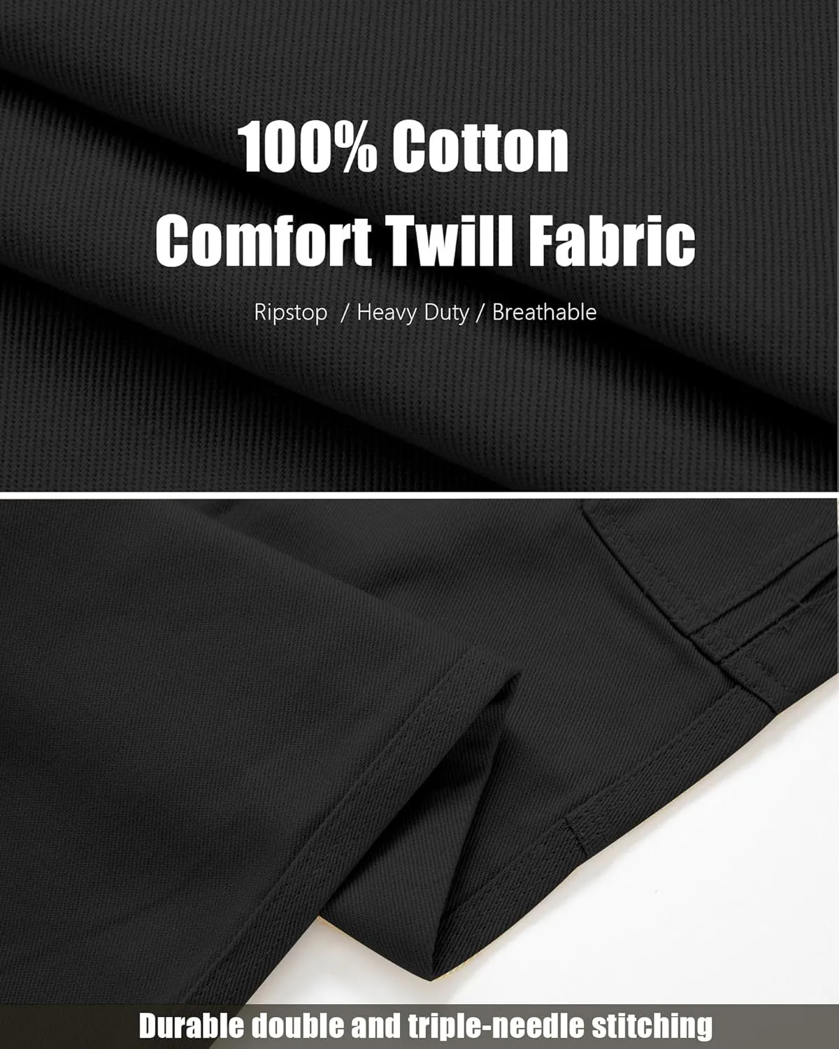 Cargo Pants for Men Ripstop Carpenter Work Pants Relaxed Fit Twill Cotton Casual Hiking Pants