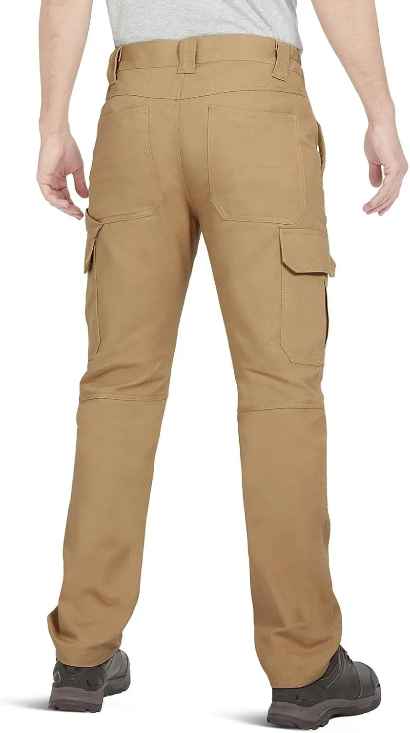 Cargo Pants for Men Ripstop Carpenter Work Pants Relaxed Fit Twill Cotton Casual Hiking Pants