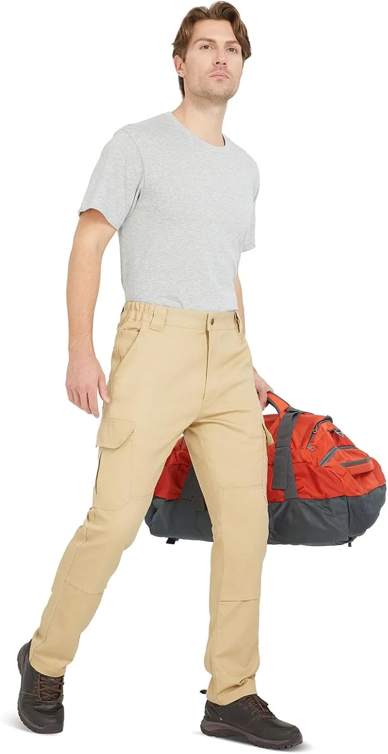Cargo Pants for Men Ripstop Carpenter Work Pants Relaxed Fit Twill Cotton Casual Hiking Pants