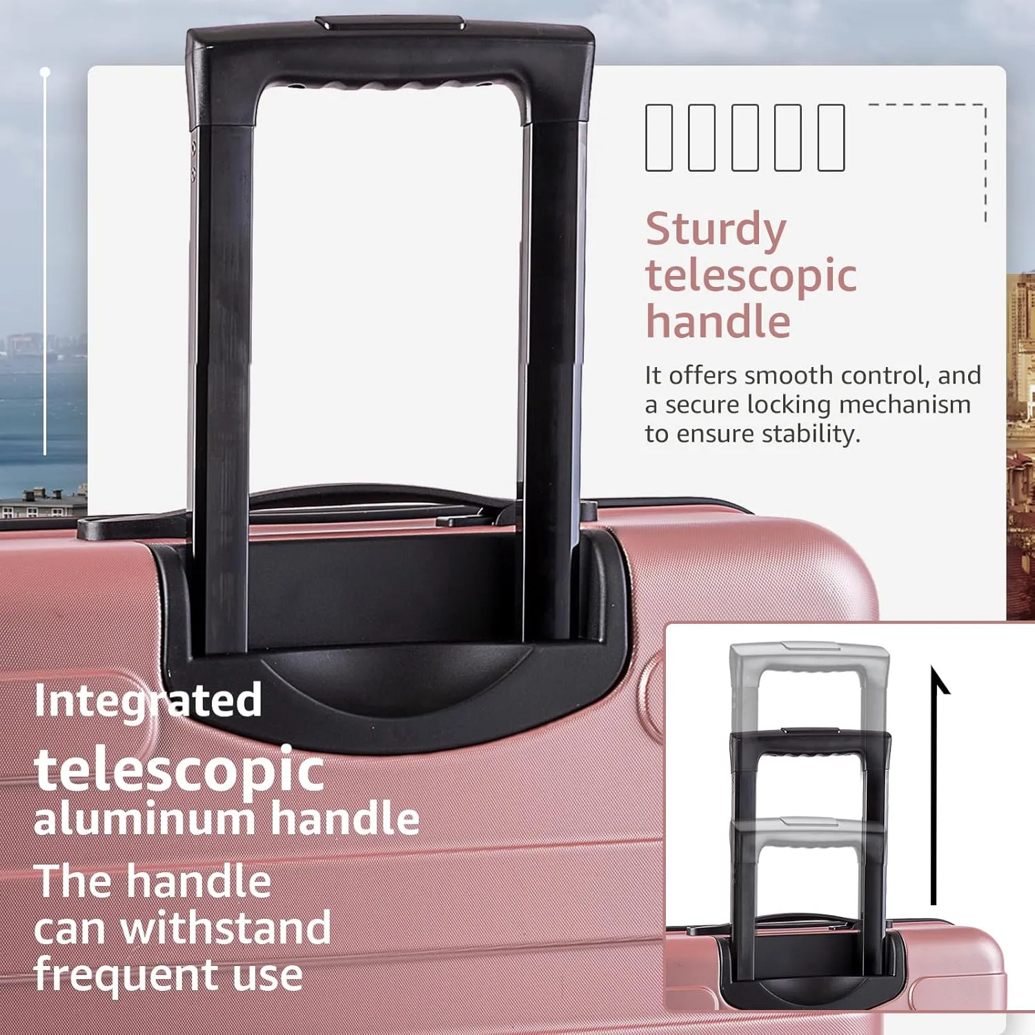 Carry-on Luggage with Spinner Wheels,Suitcases PC ABS Hard Shell - 20in TSA Lock Lightweight Carry on