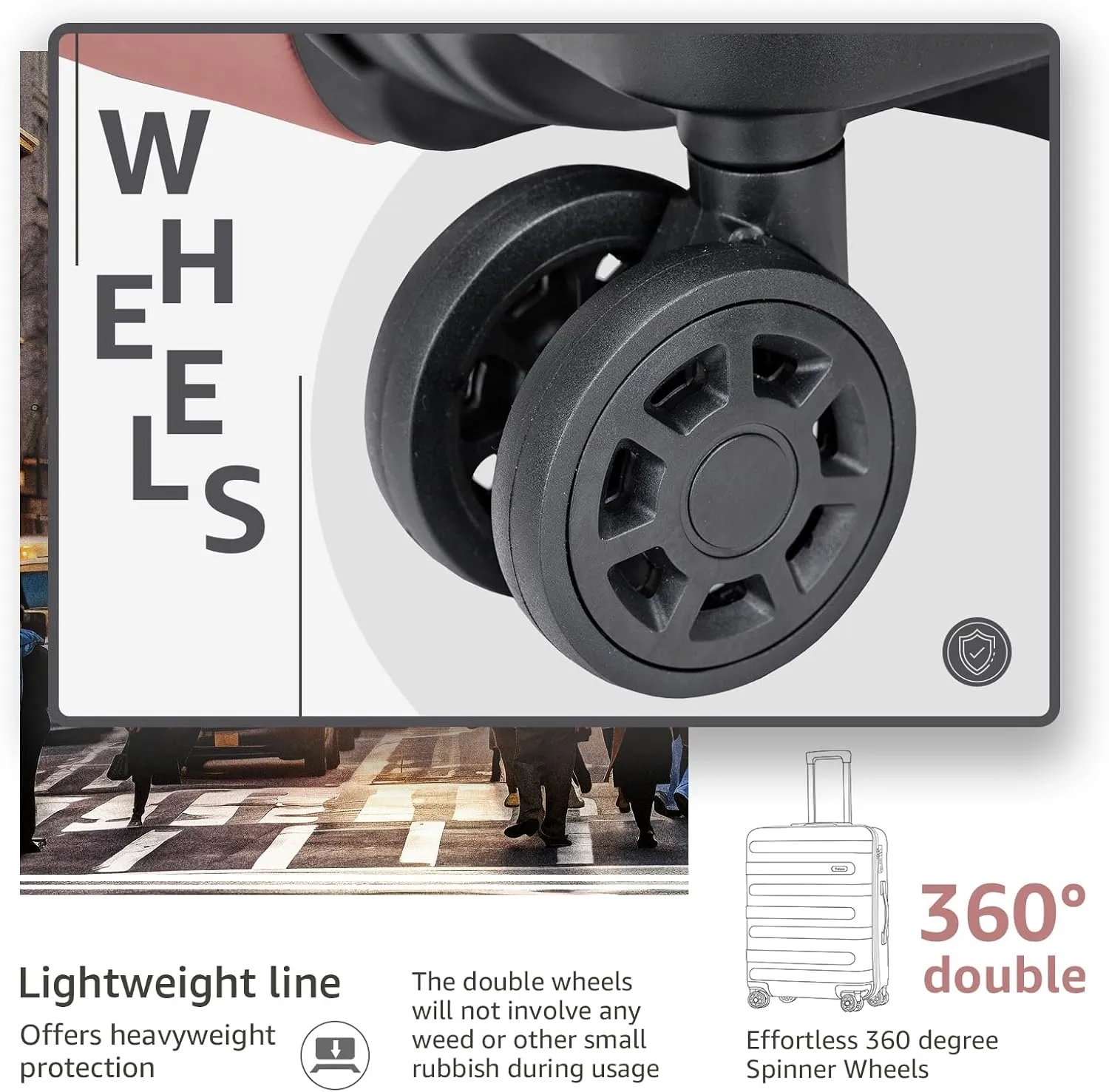 Carry-on Luggage with Spinner Wheels,Suitcases PC ABS Hard Shell - 20in TSA Lock Lightweight Carry on